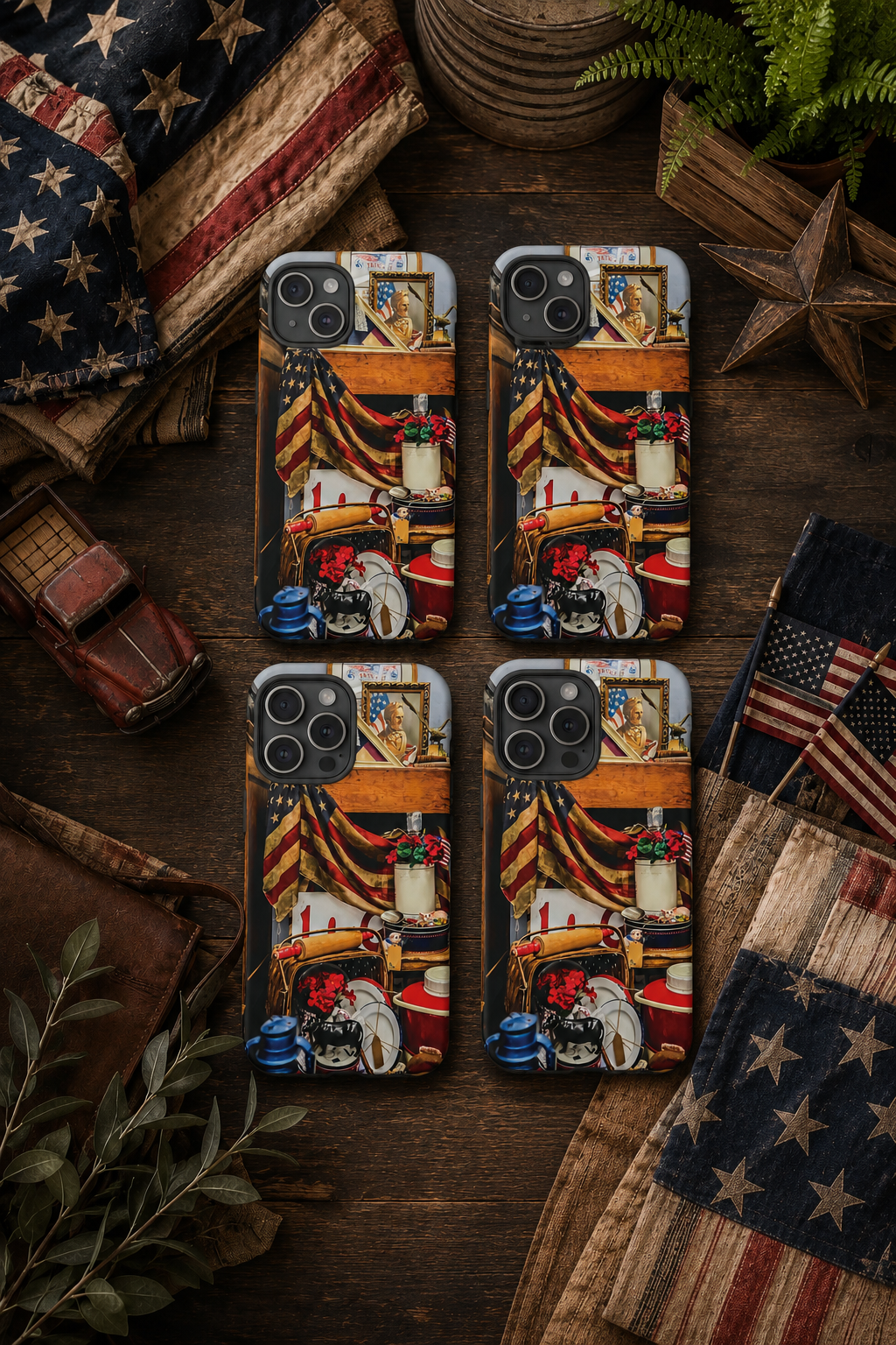 Vintage Americana Flag Tough Phone Case | Old-Soul Patriotic iPhone, Samsung & Google Pixel Cover