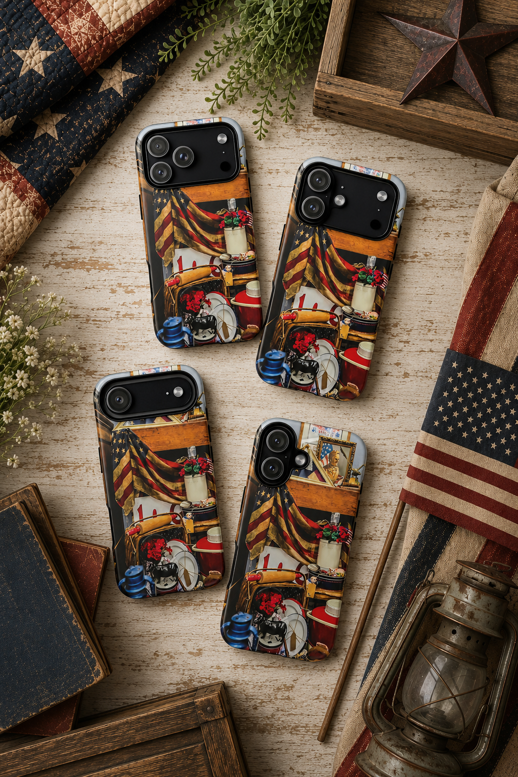 Vintage Americana Flag Tough Phone Case | Old-Soul Patriotic iPhone, Samsung & Google Pixel Cover
