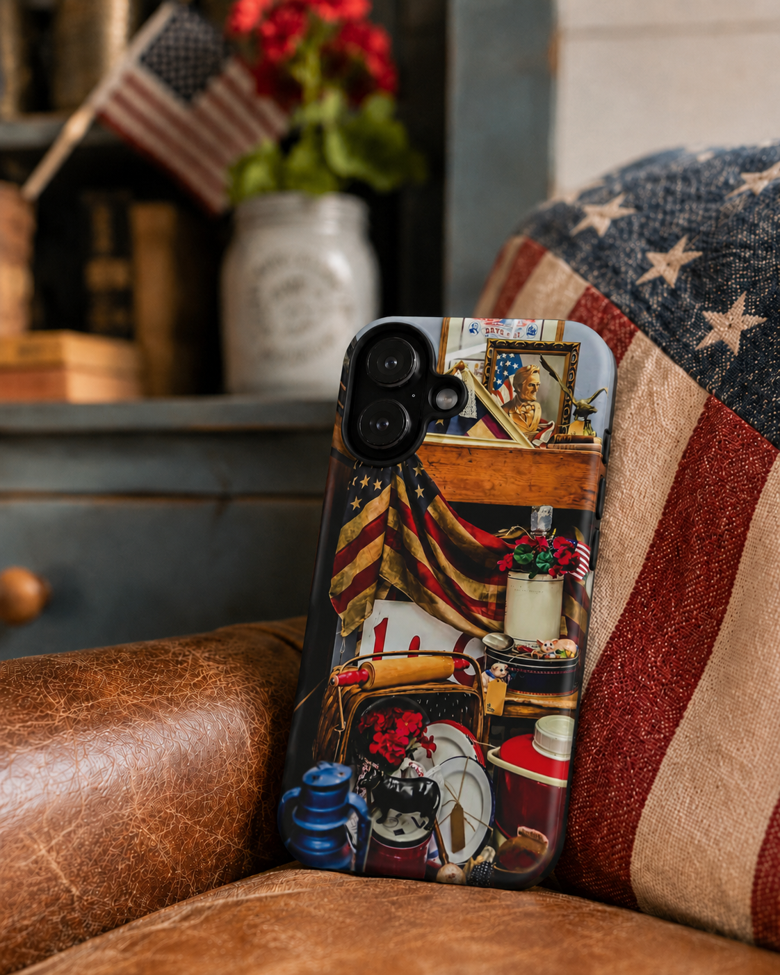 Vintage Americana Flag Tough Phone Case | Old-Soul Patriotic iPhone, Samsung & Google Pixel Cover
