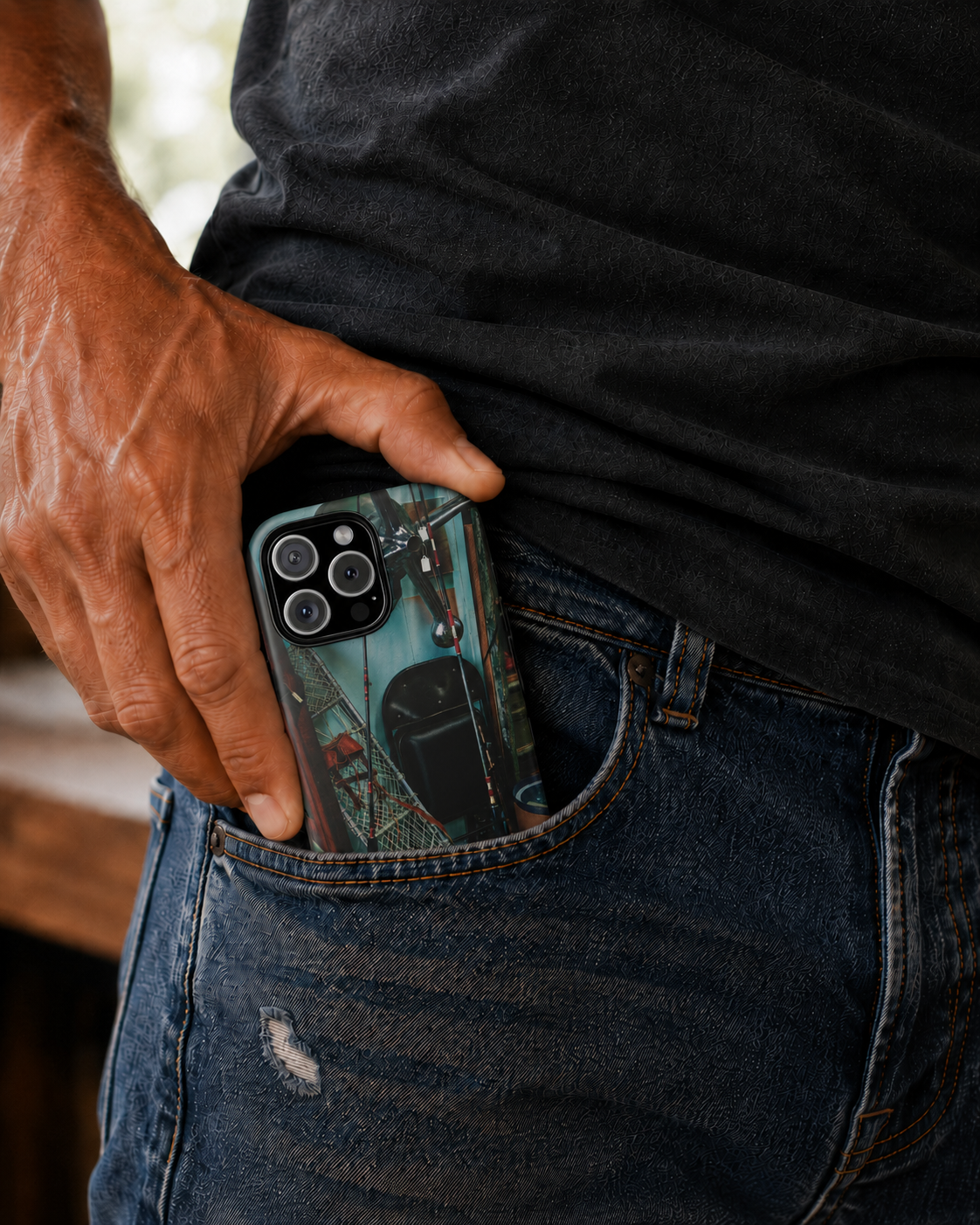 Vintage Fishing Gear Tough Phone Case | Father’s Day Gift for Dad, Old-Soul iPhone, Samsung & Google Pixel Cover