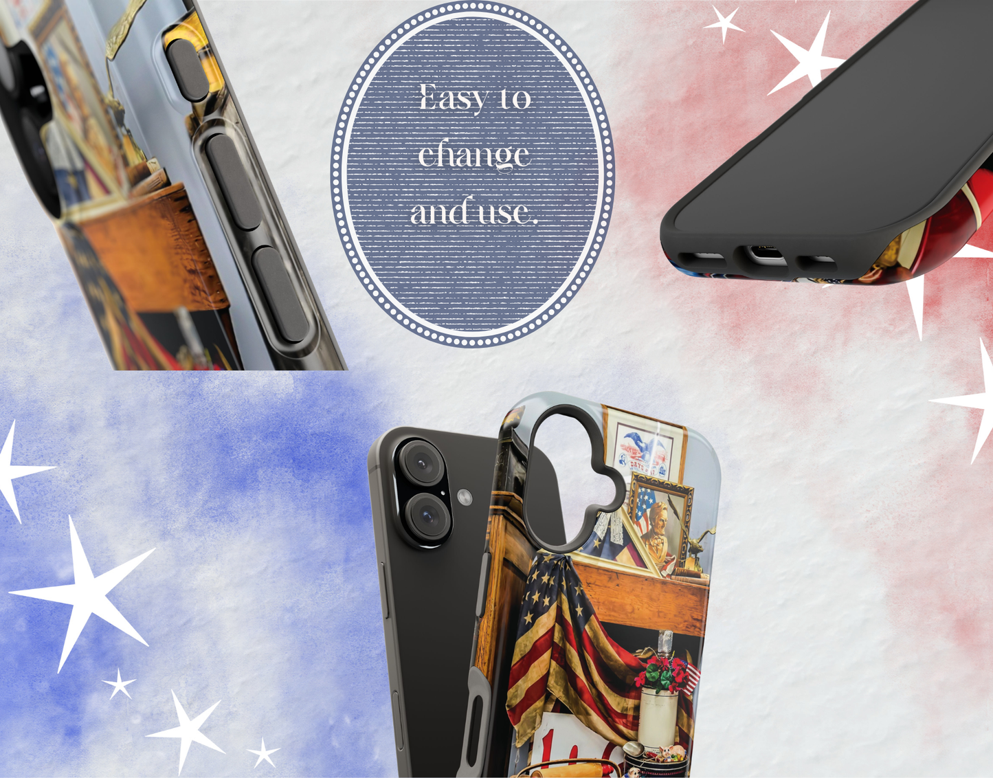 Patriotic MagSafe Phone Case American Flag Gift For Her Vintage Inspired Americana iPhone Samsung Cover America 250th