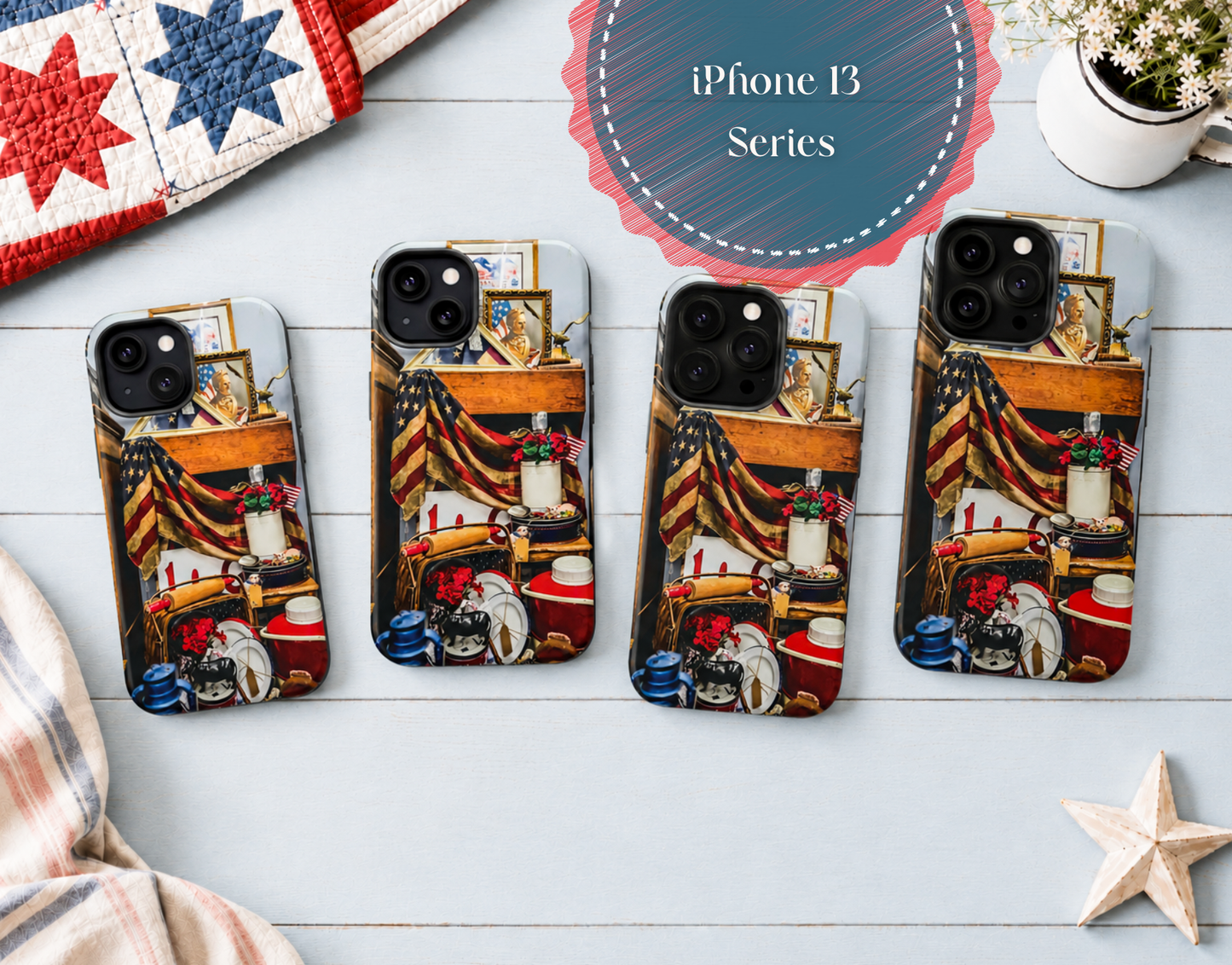 Patriotic MagSafe Phone Case American Flag Gift For Her Vintage Inspired Americana iPhone Samsung Cover America 250th