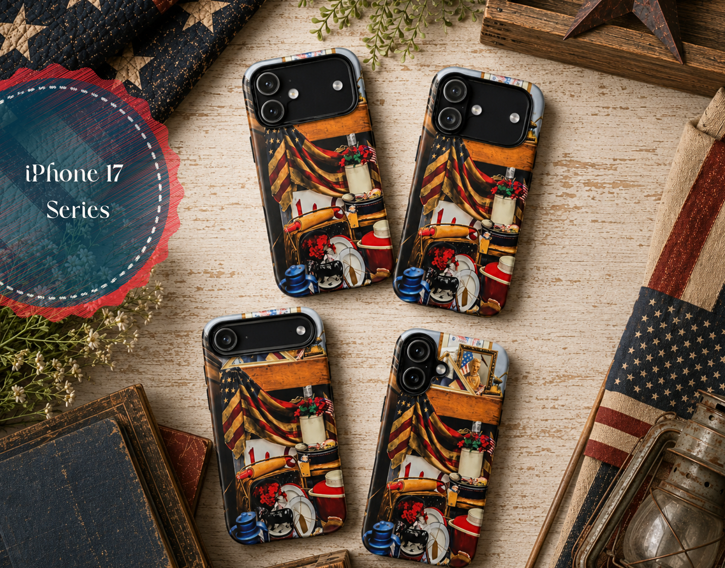 Patriotic MagSafe Phone Case American Flag Gift For Her Vintage Inspired Americana iPhone Samsung Cover America 250th