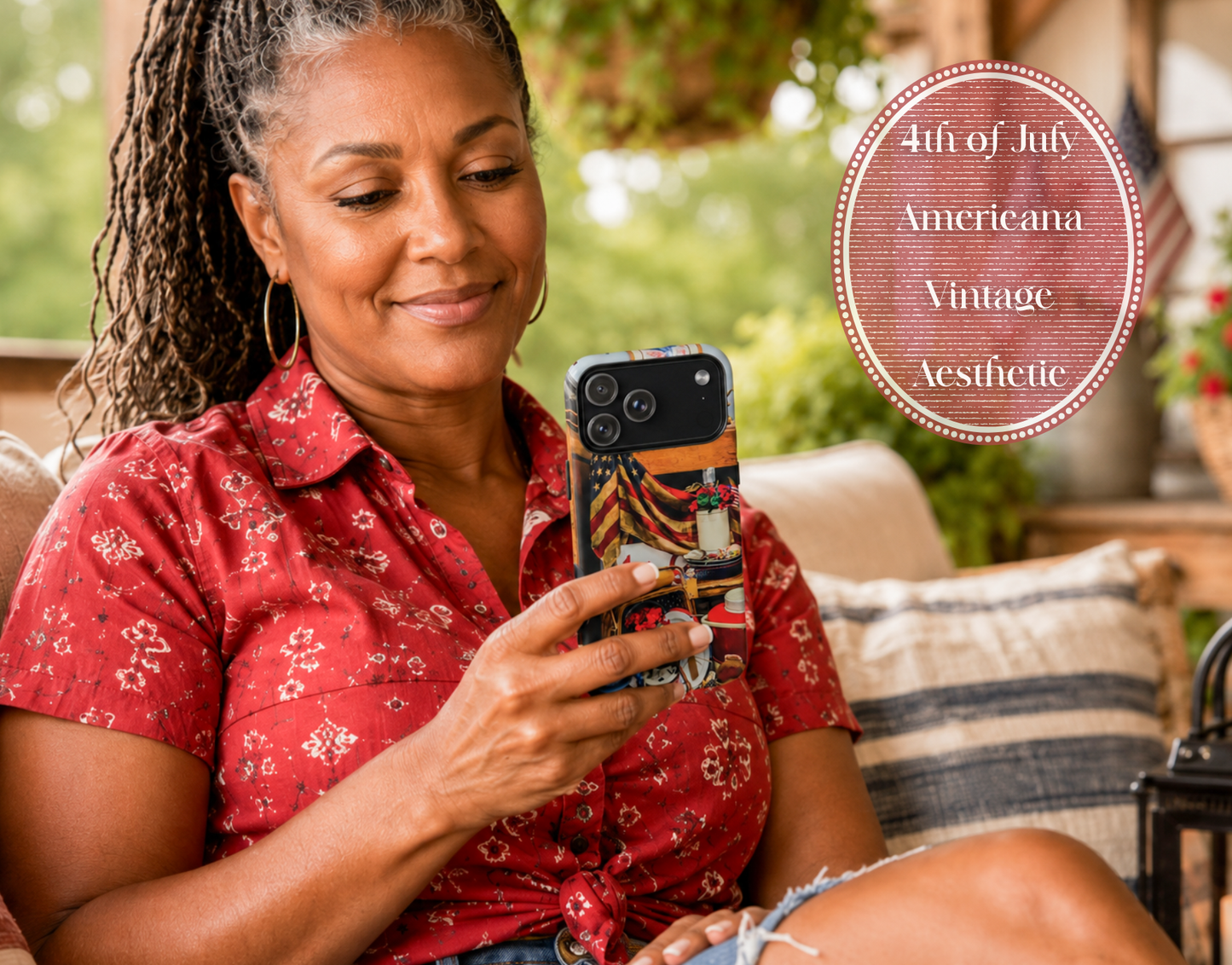 4th Of July Phone Case Gift For Her Patriotic American Flag Vintage Inspired Americana Tough iPhone Samsung Pixel Cover America 250th