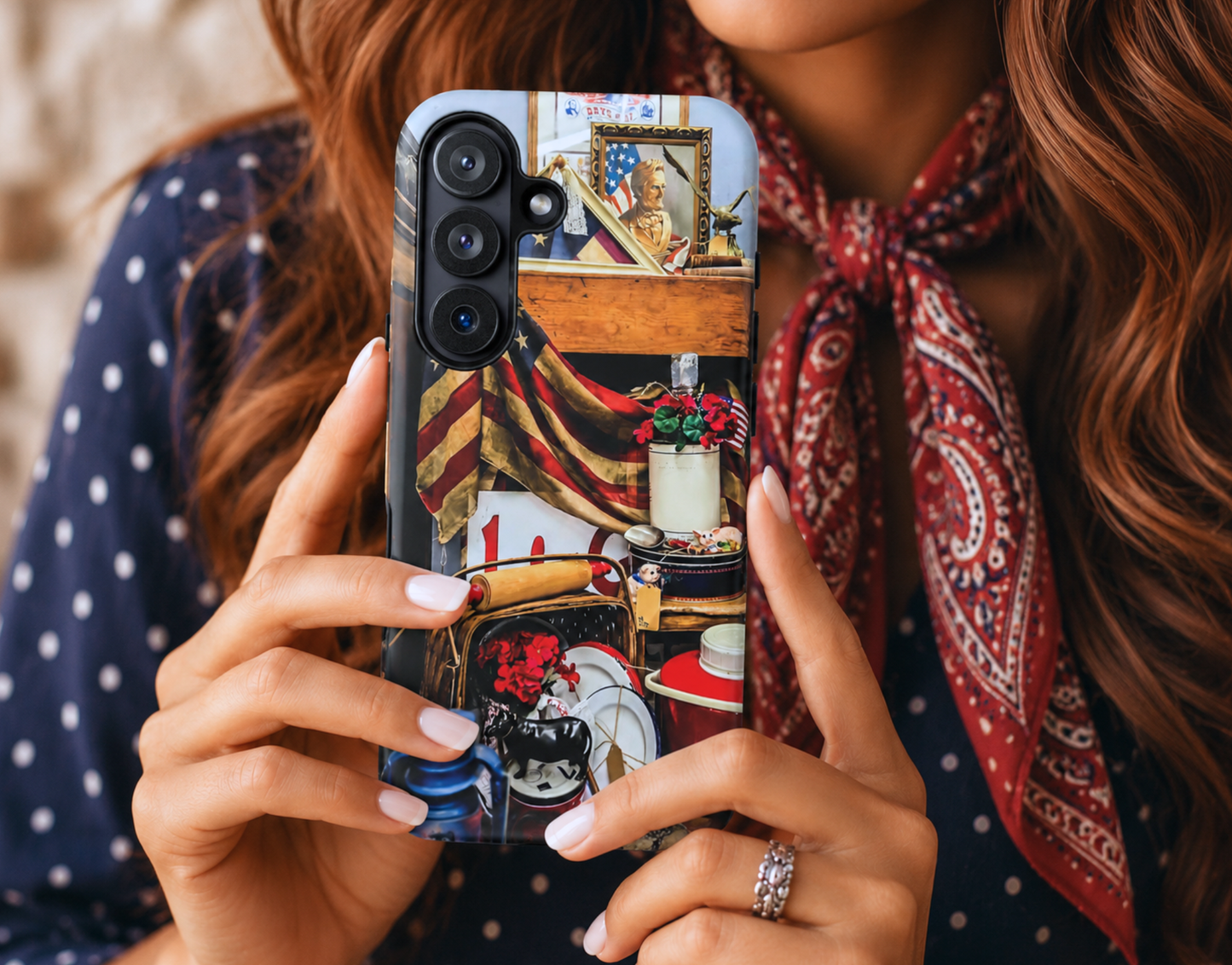 4th Of July Phone Case Gift For Her Patriotic American Flag Vintage Inspired Americana Tough iPhone Samsung Pixel Cover America 250th