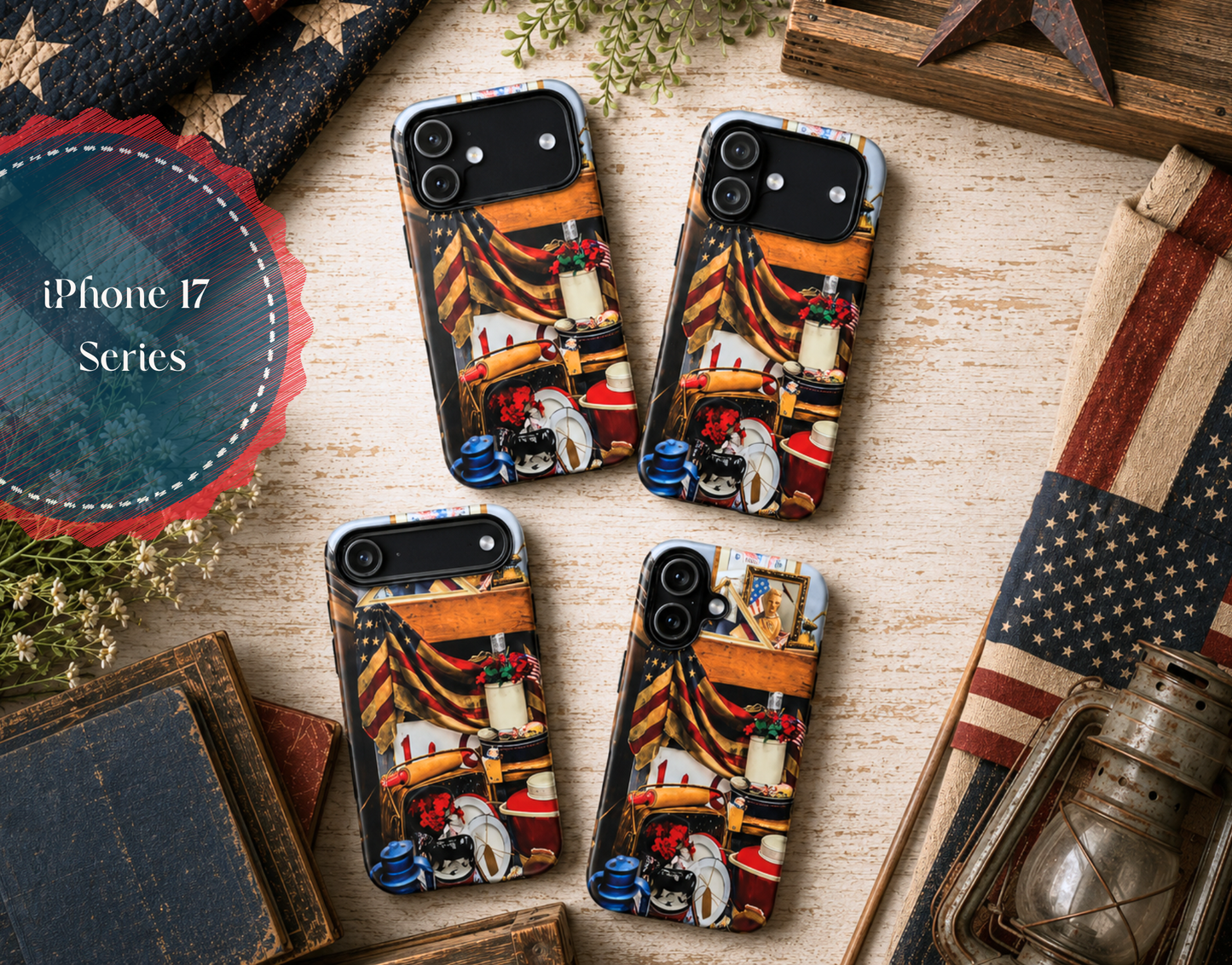 4th Of July Phone Case Gift For Her Patriotic American Flag Vintage Inspired Americana Tough iPhone Samsung Pixel Cover America 250th