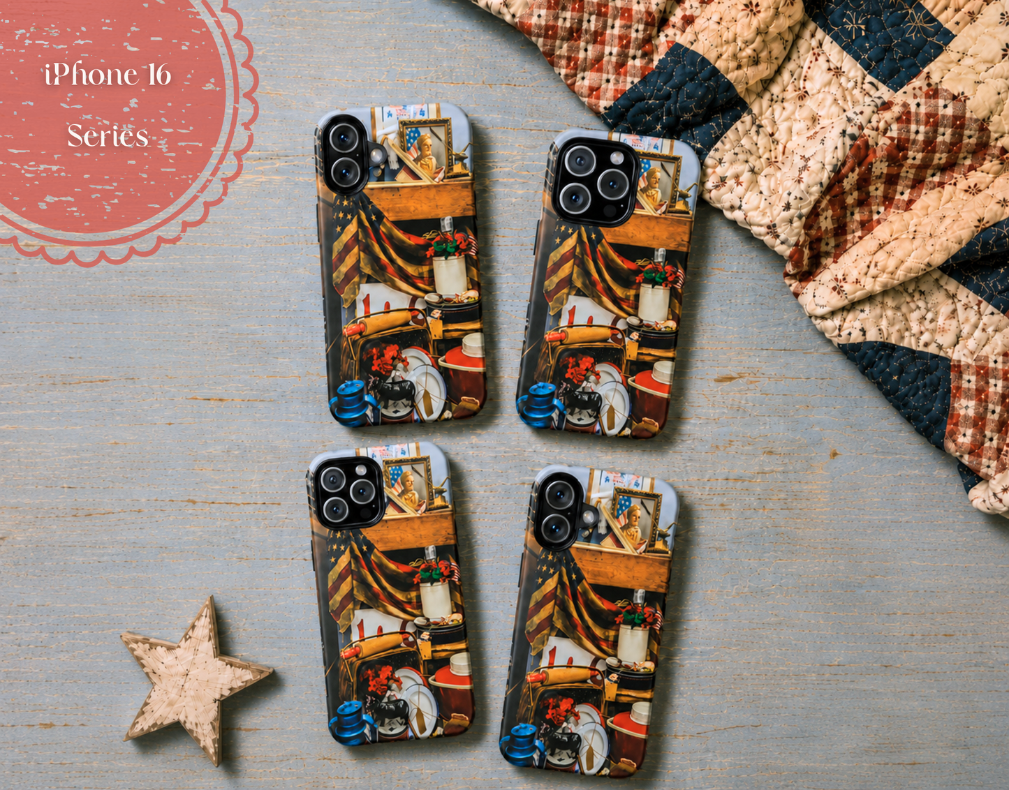 4th Of July Phone Case Gift For Her Patriotic American Flag Vintage Inspired Americana Tough iPhone Samsung Pixel Cover America 250th