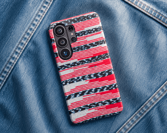 Vintage Inspired Red White Blue Crochet Stripe Tough Phone Case