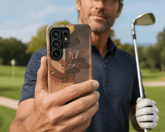 Vintage Inspired Golf Clubs & Golf Bag Tough Phone Case