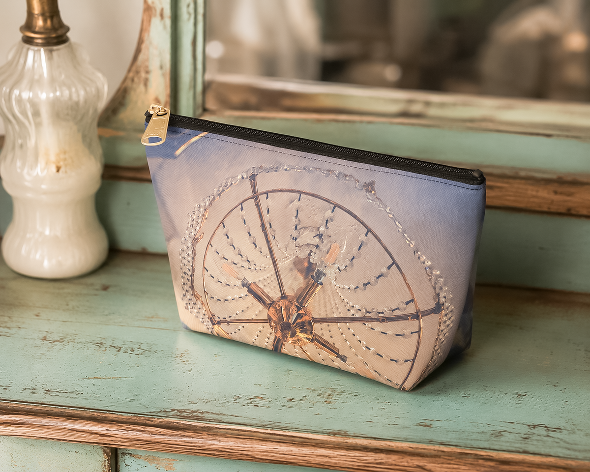 Vintage Gold Chandelier Makeup Bag & Accessory Pouch