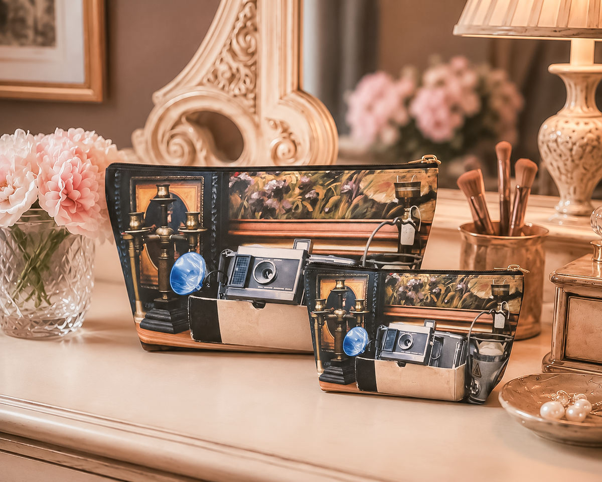 Vintage Inspired Camera Makeup Bag & Accessory Pouch