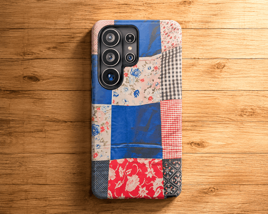 Vintage Patchwork Checker Quilt Tough Phone Case