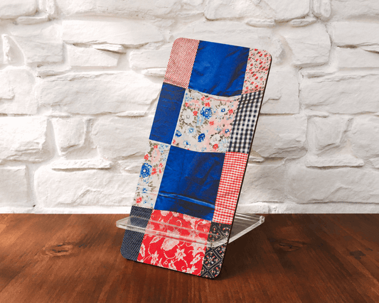 Vintage Patchwork Checker Quilt Phone Stand
