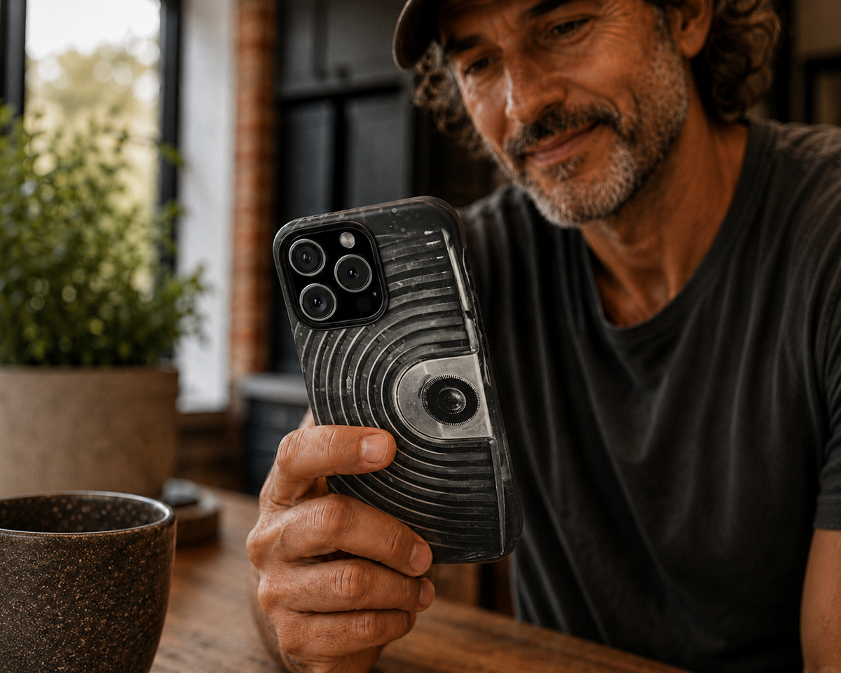 Vintage Radio Black & White Tough Phone Case – Dual-Layer Protective Cover