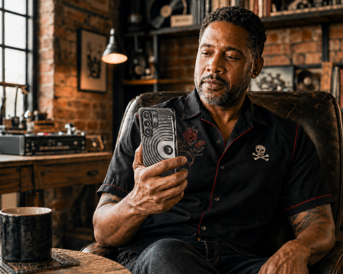 Vintage Radio Black & White Tough Phone Case – Dual-Layer Protective Cover