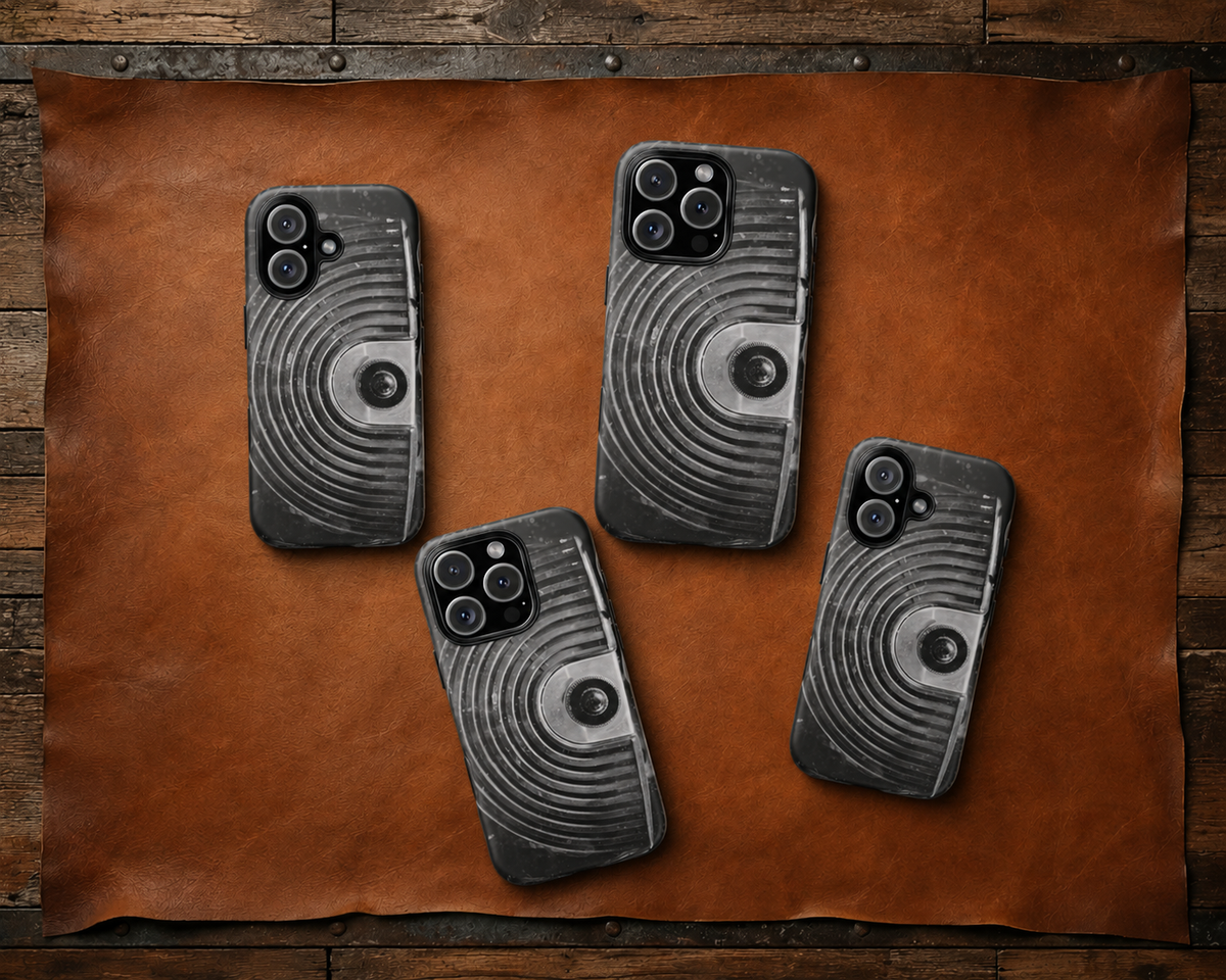 Vintage Radio Black & White Tough Phone Case – Dual-Layer Protective Cover
