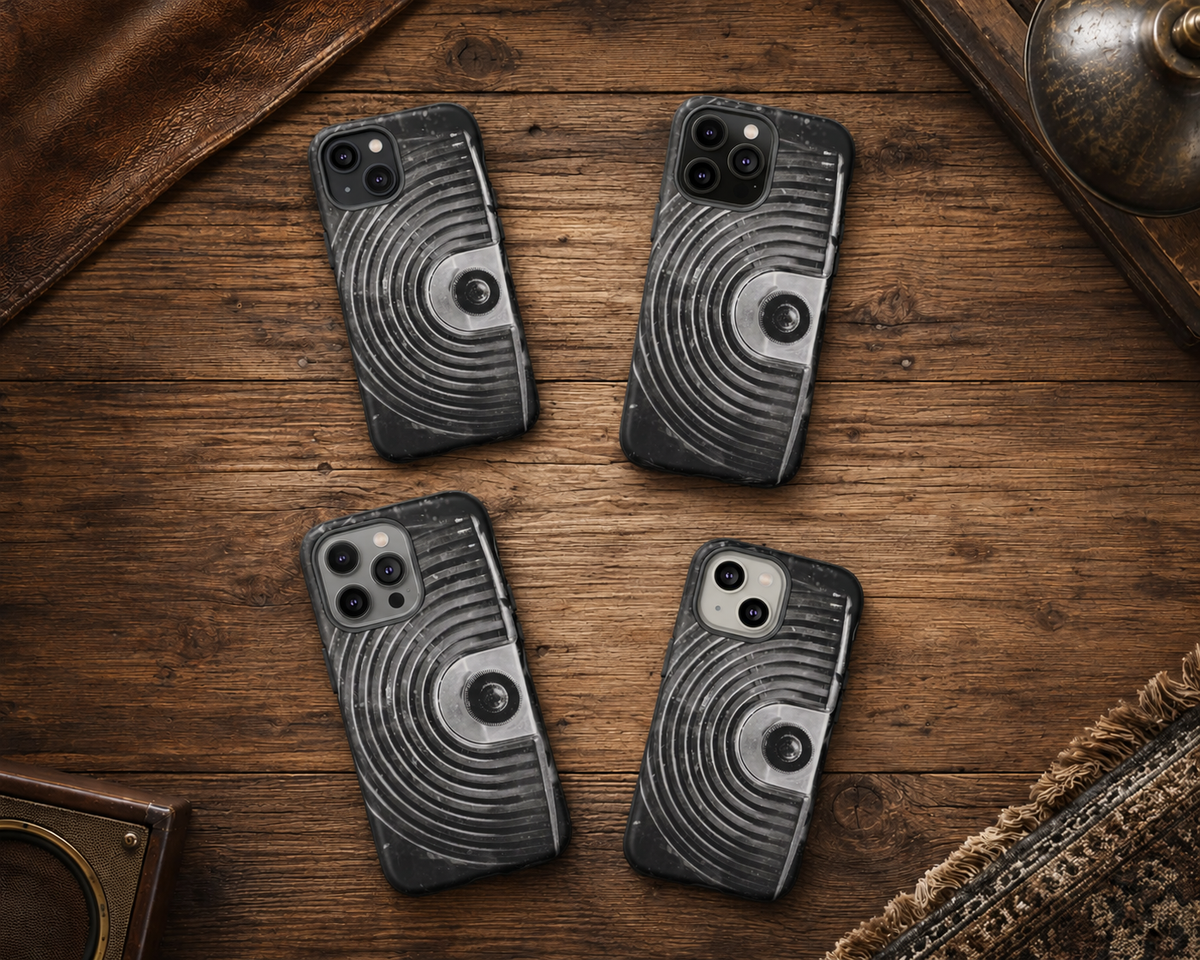 Vintage Radio Black & White Tough Phone Case – Dual-Layer Protective Cover