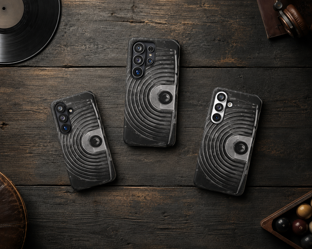 Vintage Radio Black & White Tough Phone Case – Dual-Layer Protective Cover