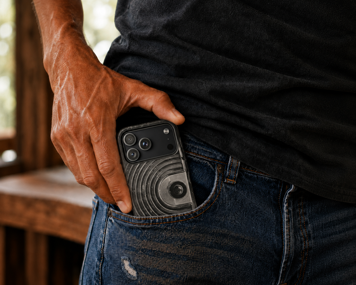 Vintage Radio Black & White Tough Phone Case – Dual-Layer Protective Cover