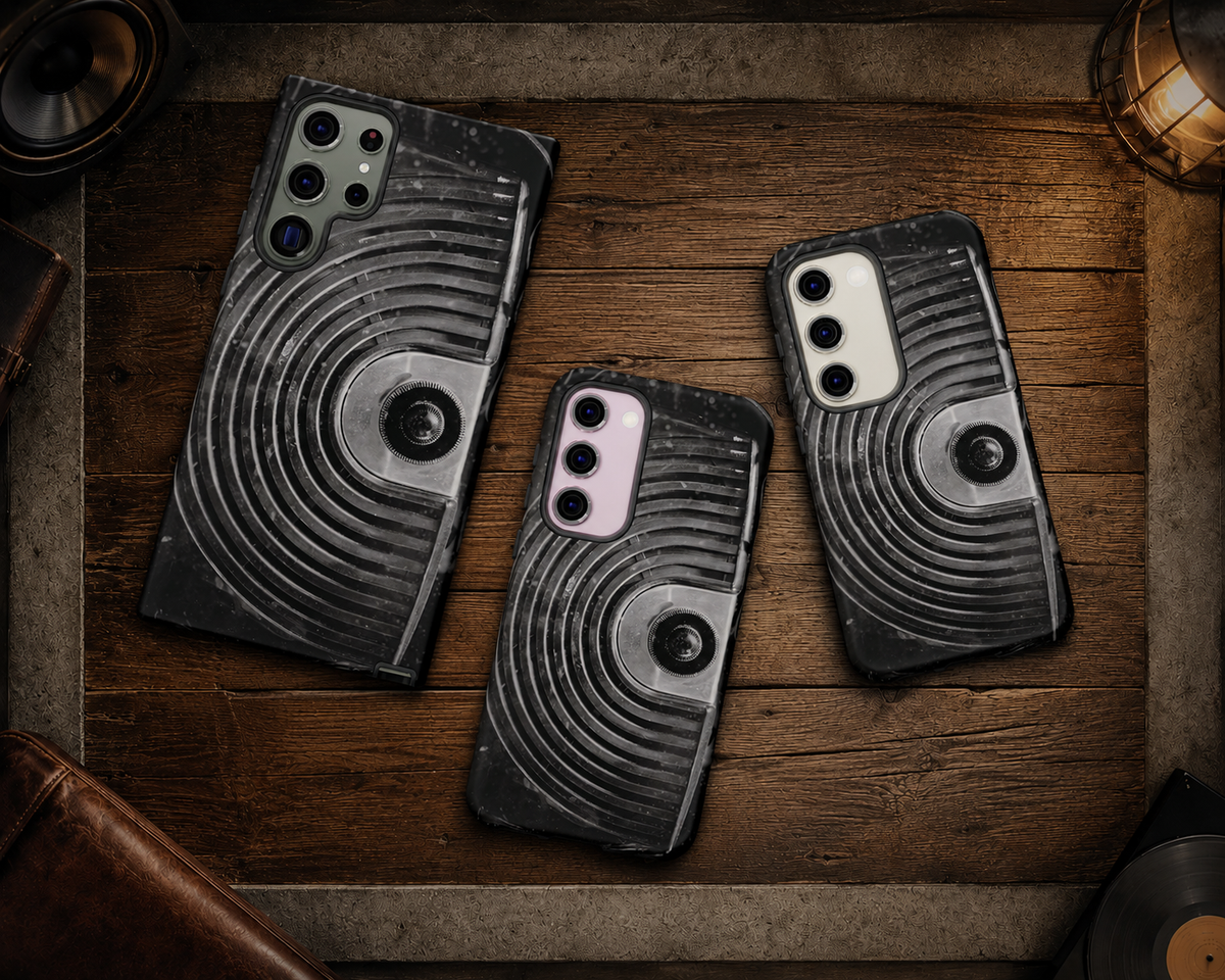 Vintage Radio Black & White Tough Phone Case – Dual-Layer Protective Cover