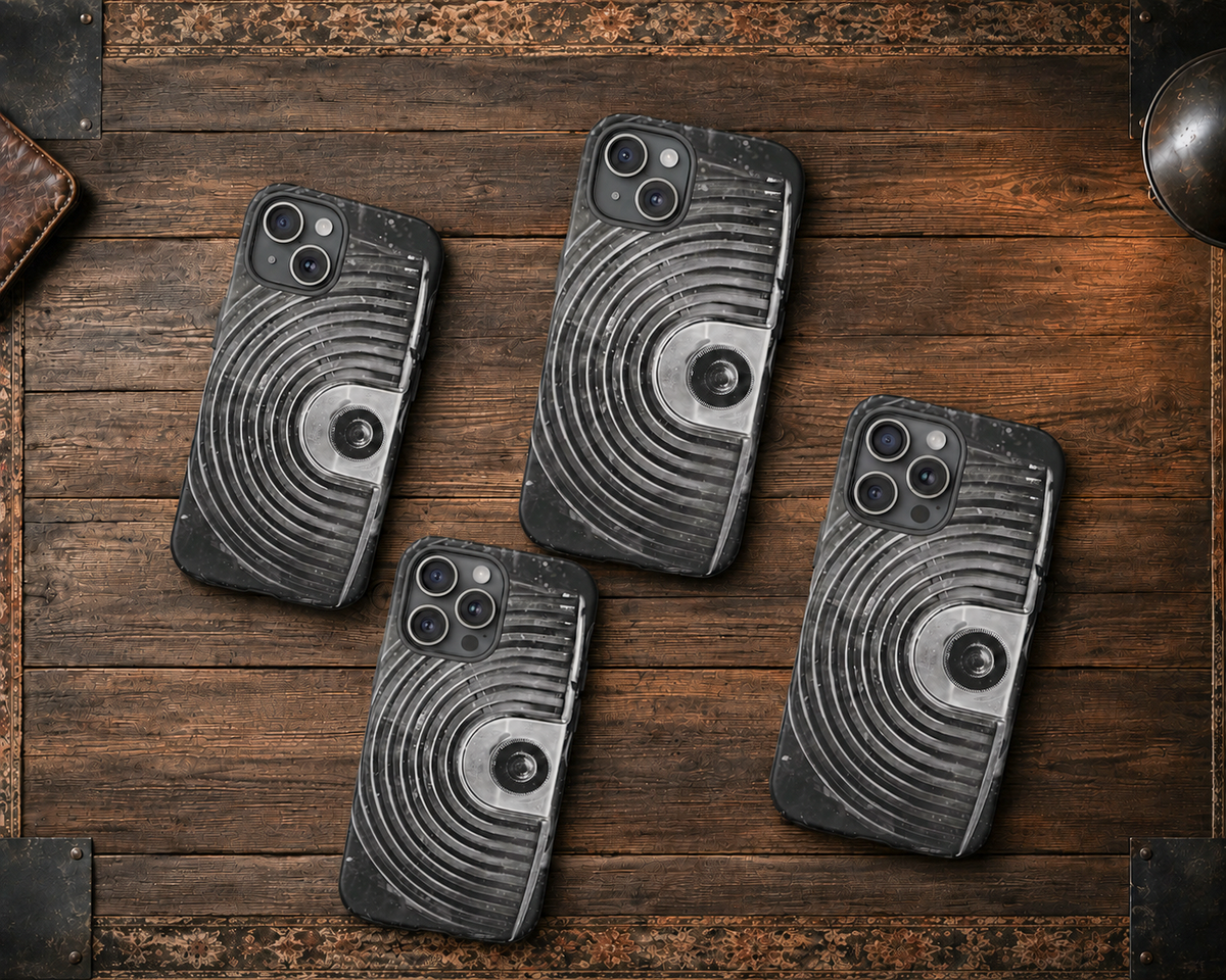 Vintage Radio Black & White Tough Phone Case – Dual-Layer Protective Cover