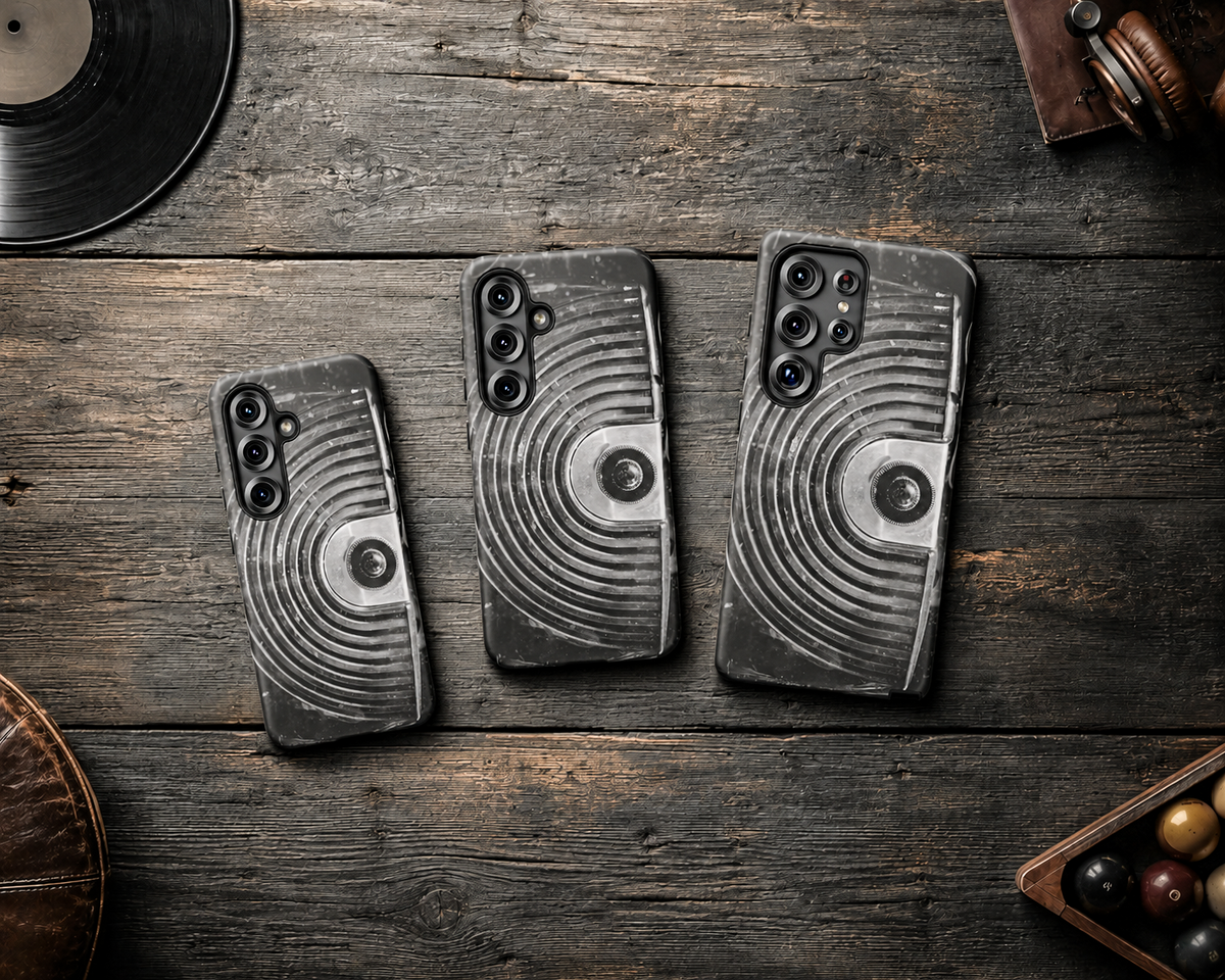 Vintage Radio Black & White Tough Phone Case – Dual-Layer Protective Cover