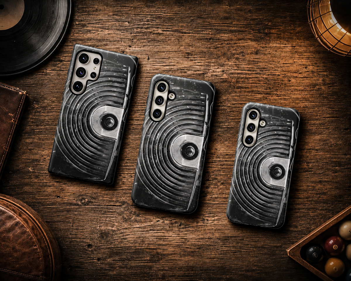 Vintage Radio Black & White Tough Phone Case – Dual-Layer Protective Cover