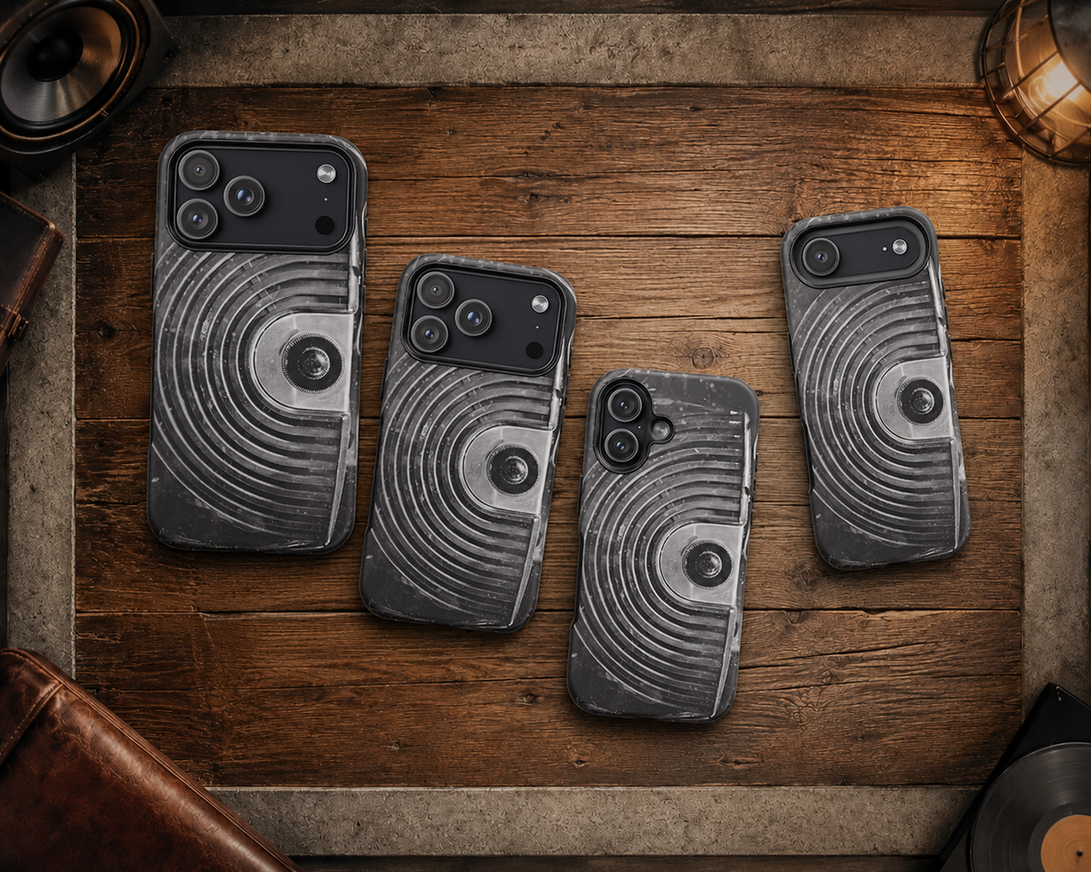 Vintage Radio Black & White Tough Phone Case – Dual-Layer Protective Cover