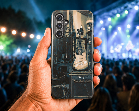 Vintage Guitar Tough Phone Case – Dual-Layer Protective Cover