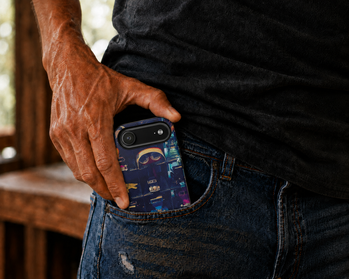 Vintage Toy Car Collector Tough Phone Case – Dual-Layer Automotive Cover