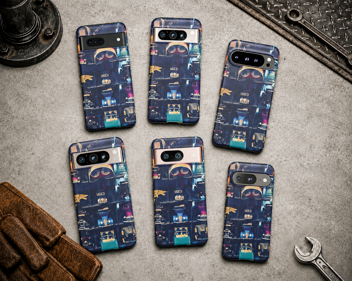 Vintage Toy Car Collector Tough Phone Case – Dual-Layer Automotive Cover