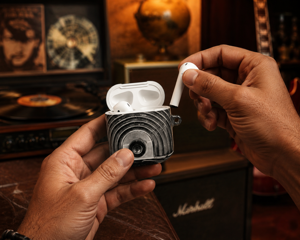 Vintage Radio AirPods & AirPods Pro Case – Black & White Protective Cover