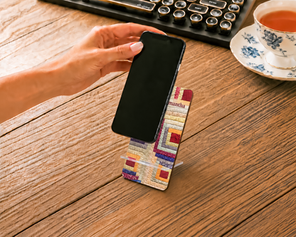 Personalized Vintage Log Cabin Quilt Phone Stand