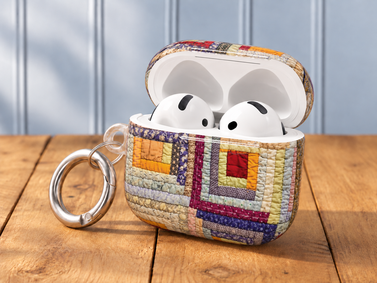 Vintage Log Cabin Quilt AirPods & AirPods Pro Case – Protective Cover