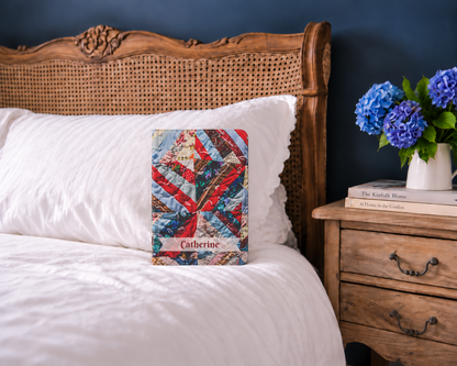 Personalized Vintage Patchwork Strip Quilt iPad Folio Case
