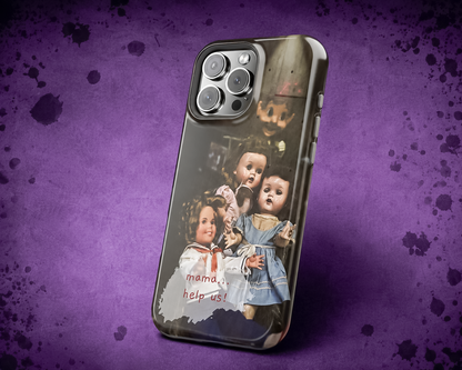 Personalized Creepy Doll MagSafe Tough Phone Case – Gothic Vintage Graphic