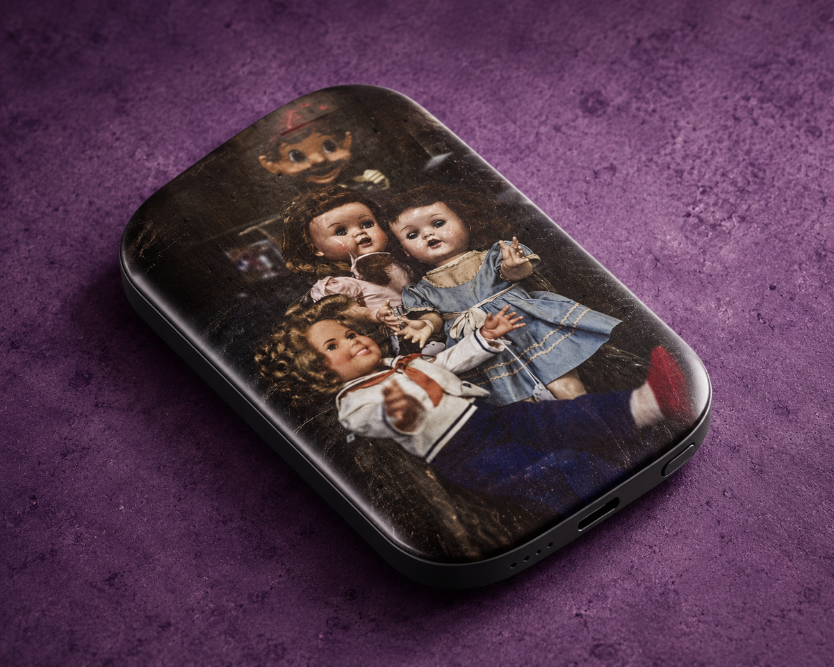 Vintage Creepy Doll Magnetic Power Bank – 5000mAh MagSafe Compatible Charger