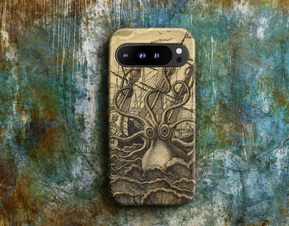 Vintage Kraken Tough Phone Case – Nautical Sea Monster Graphic