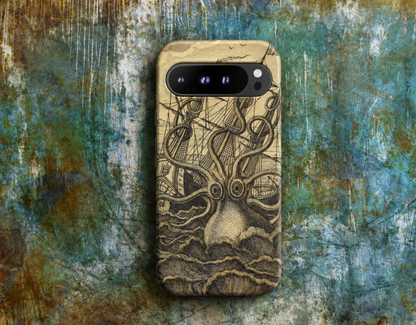 Vintage Kraken Tough Phone Case – Nautical Sea Monster Graphic