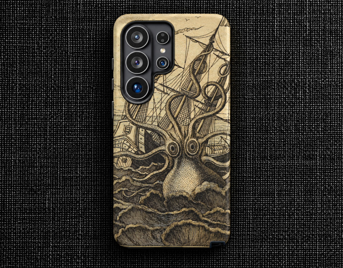 Vintage Kraken Tough Phone Case – Nautical Sea Monster Graphic