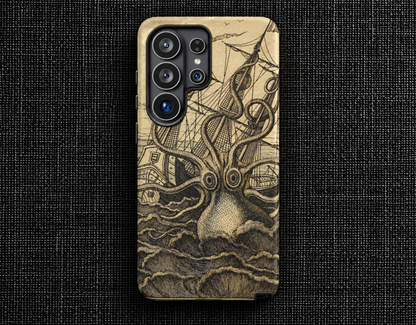 Vintage Kraken Tough Phone Case – Nautical Sea Monster Graphic