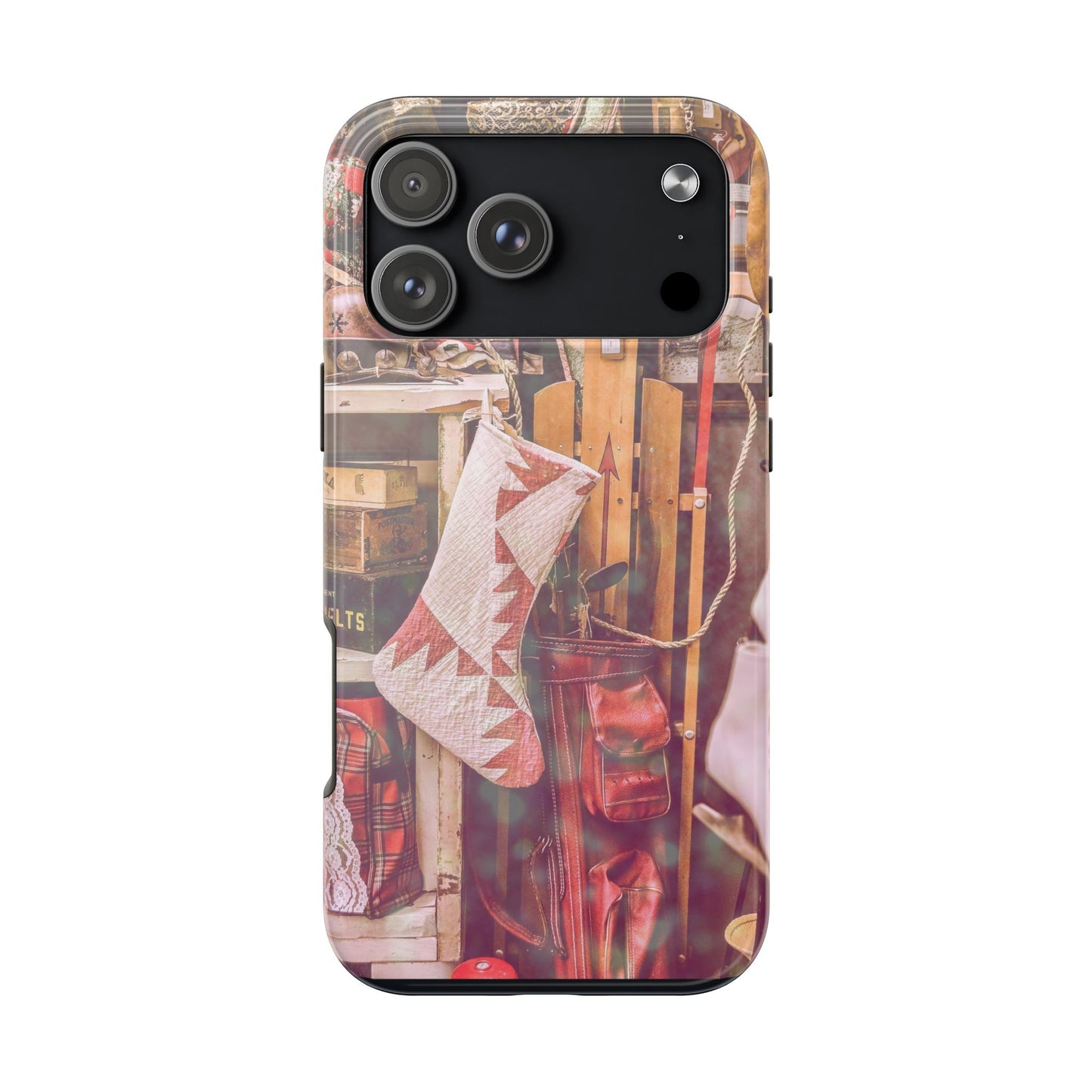 Vintage Ski Gear phone case | Retro winter sports collage