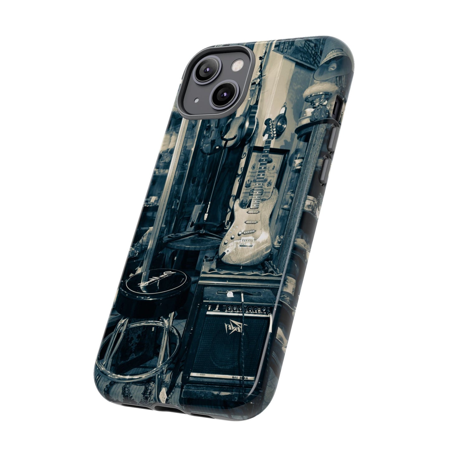 Guitar Vintage Phone Case, Tough Cases, Music Lover Gift, Rock & Roll Accessories, Unique Guitar Artwork, Phone Protection