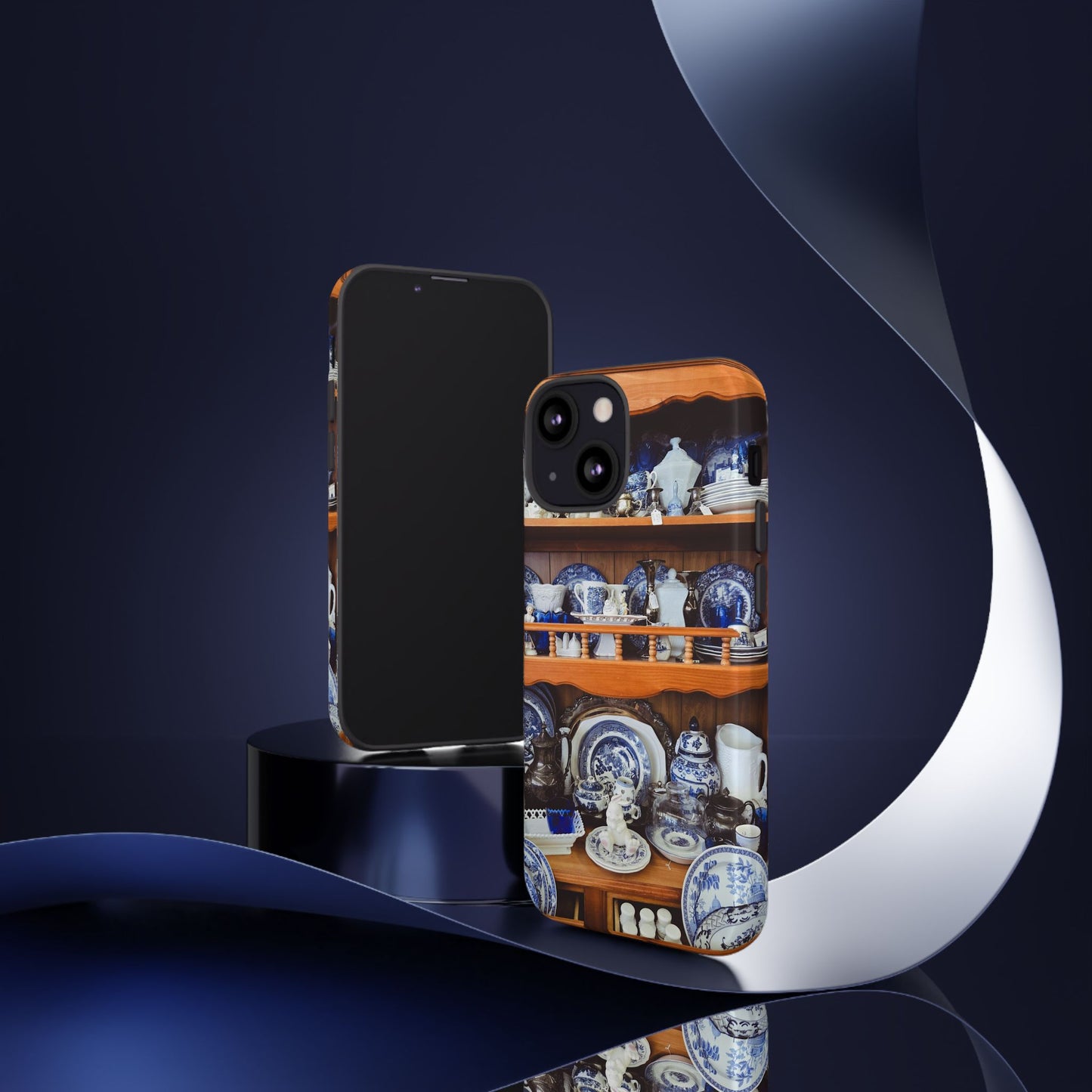Blue & White Curio Charm Tough Phone Case. Classic China-Inspired Design with Timeless Elegance for Your iPhone, Samsung, or Google Pixel