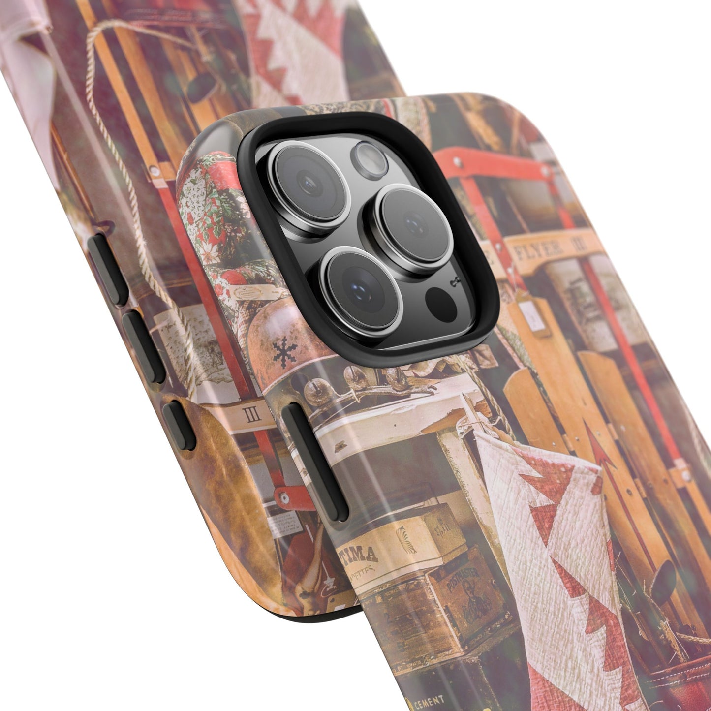 Vintage Ski Gear phone case | Retro winter sports collage