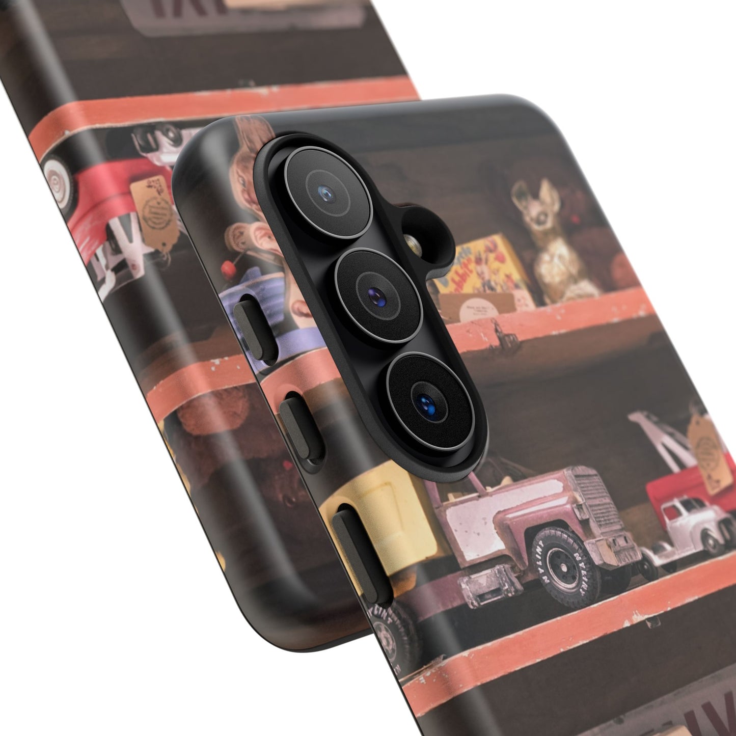 Vintage Toy Shelf Tough Phone Case, Nostalgic Collector Gift for iPhone, Samsung & Google Pixel