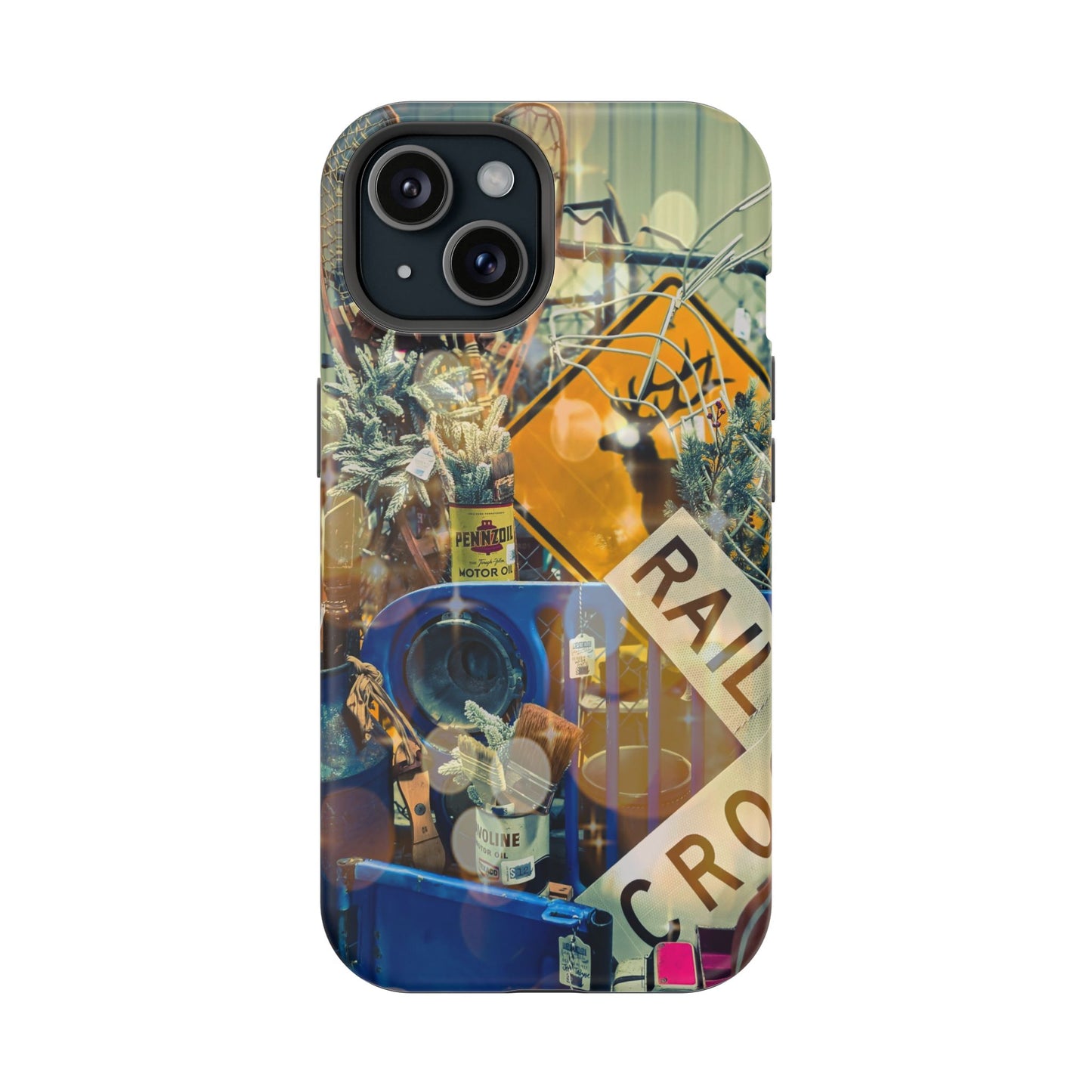 Vintage Railroad Crossing Collage Phone Case