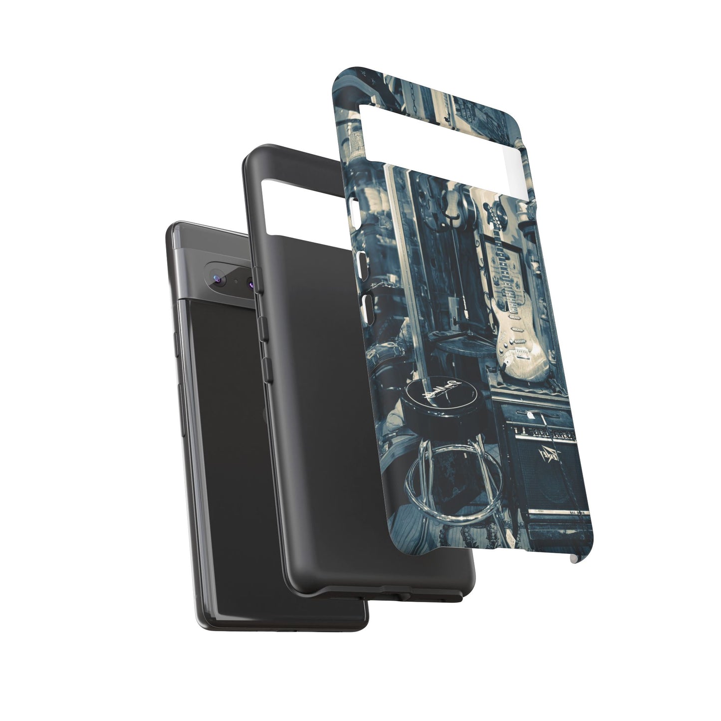 Guitar Vintage Phone Case, Tough Cases, Music Lover Gift, Rock & Roll Accessories, Unique Guitar Artwork, Phone Protection