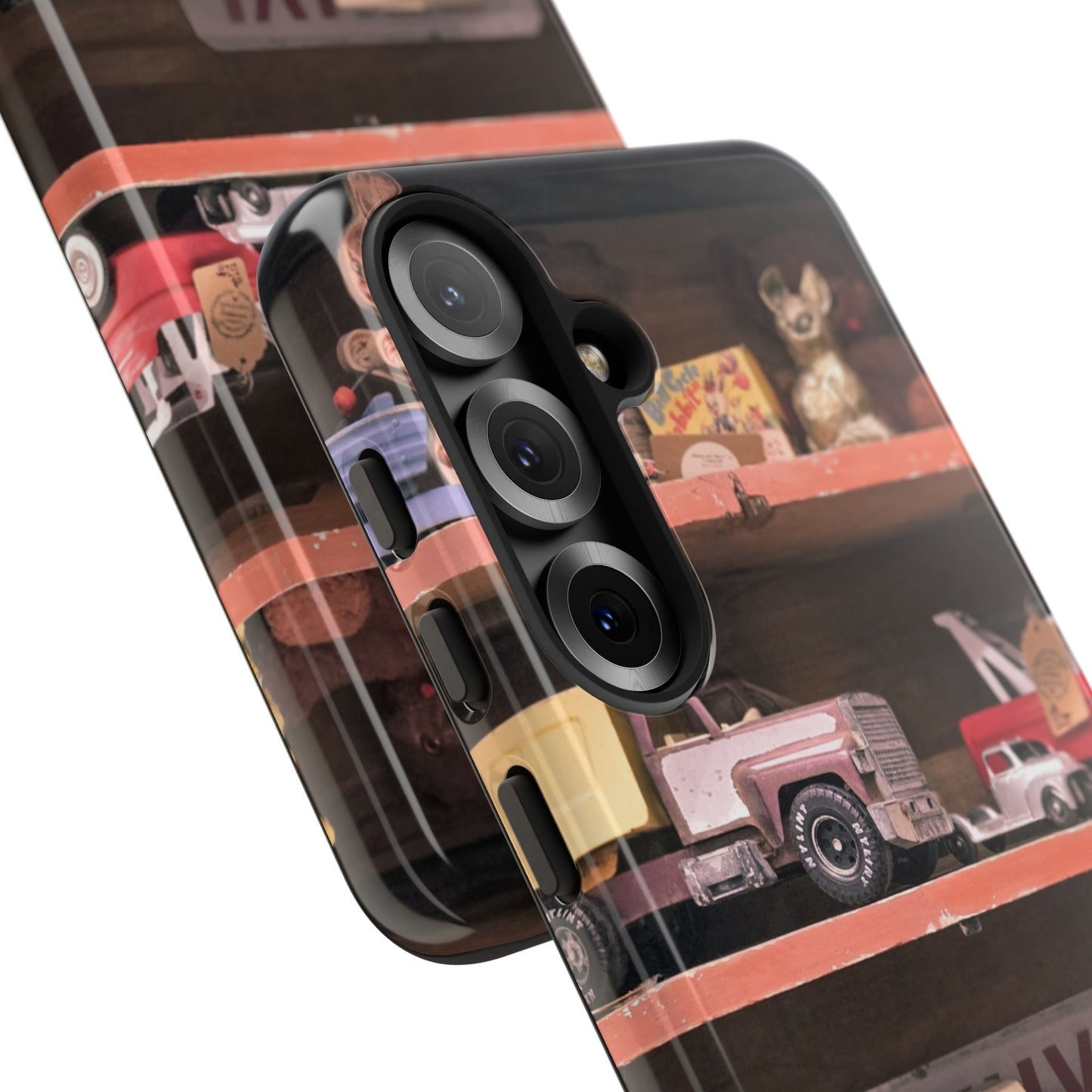 Vintage Toy Shelf Tough Phone Case, Nostalgic Collector Gift for iPhone, Samsung & Google Pixel