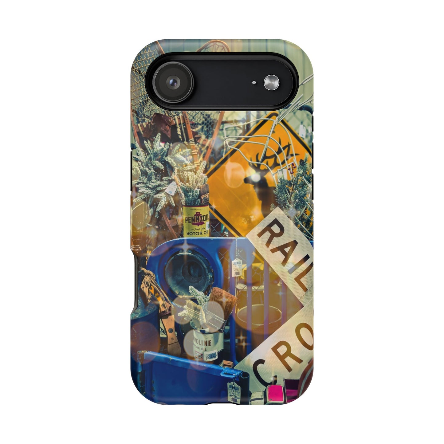 Vintage Railroad Crossing Collage Phone Case